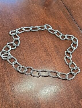 Chunky Textured Chain Necklace in Stainless Steel Marked Simona Collini